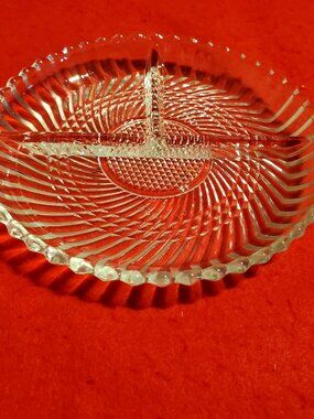 Vintage Crystal - 3 Partician Dish - Mint Condition A+